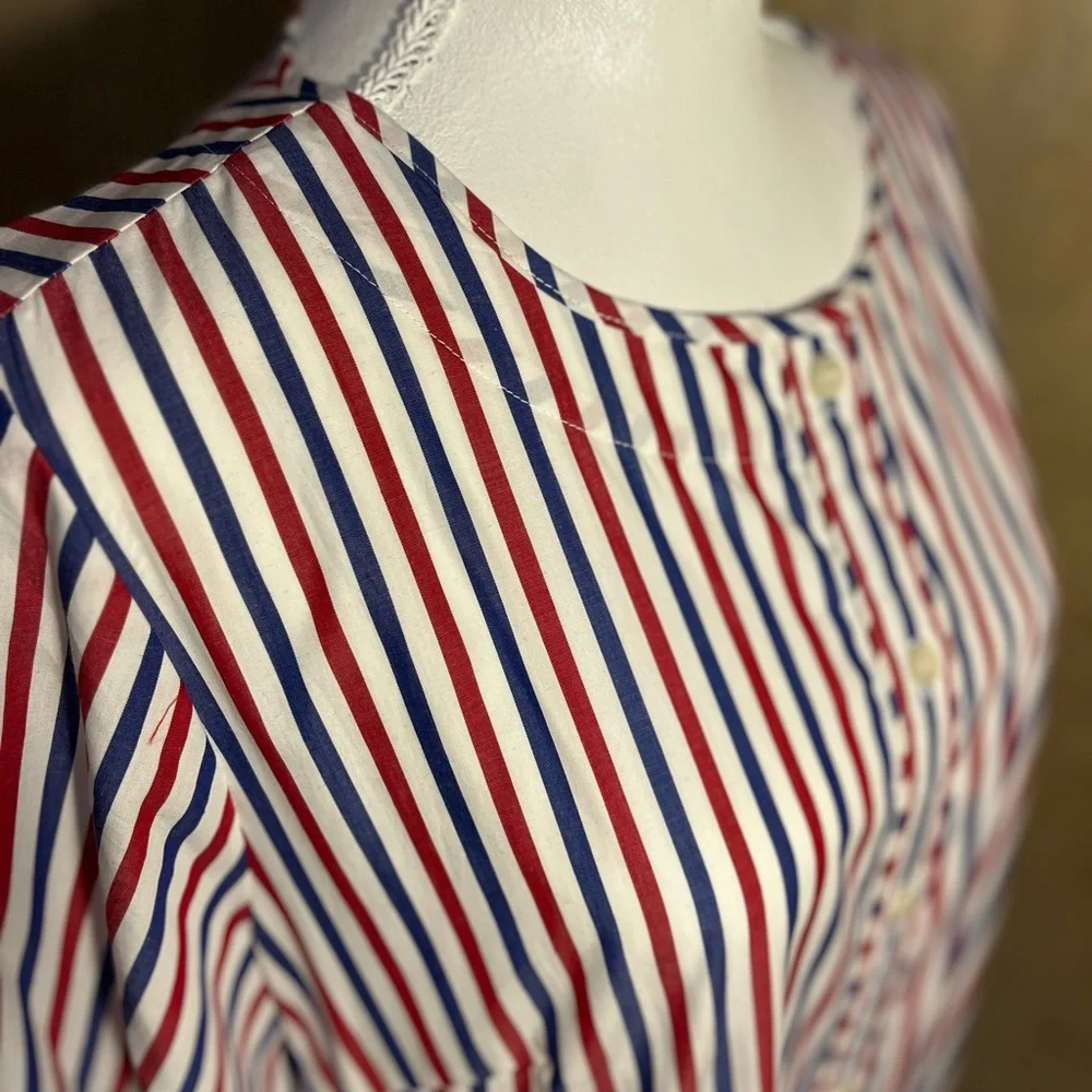 J. Crew Gabriola Ruffled Striped Cotton Shirt Midi Dress Spring Event 10